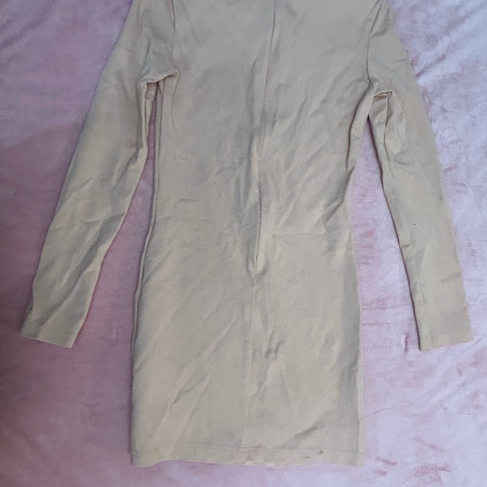 Chic Beige Long Sleeve Dress